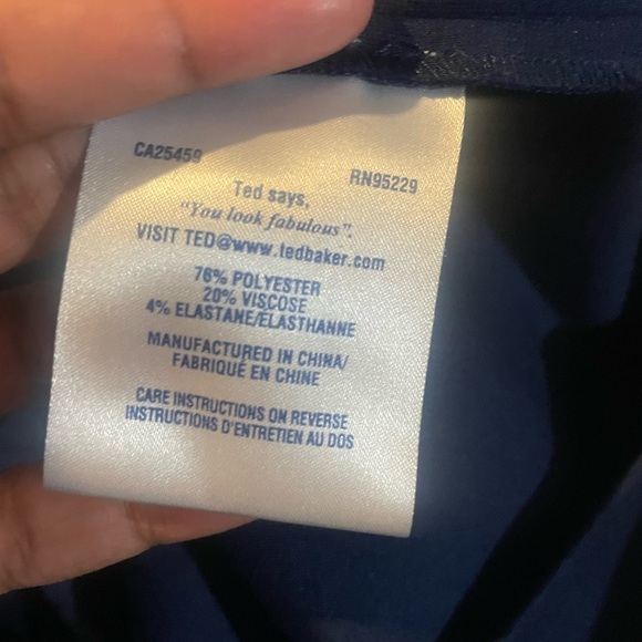 Ted Baker Sz 3 (US 8-10) jersey knit asymmetrical business career sheath dress - Picture 6 of 9